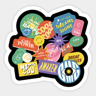 Vintage Word Stickers Sticker